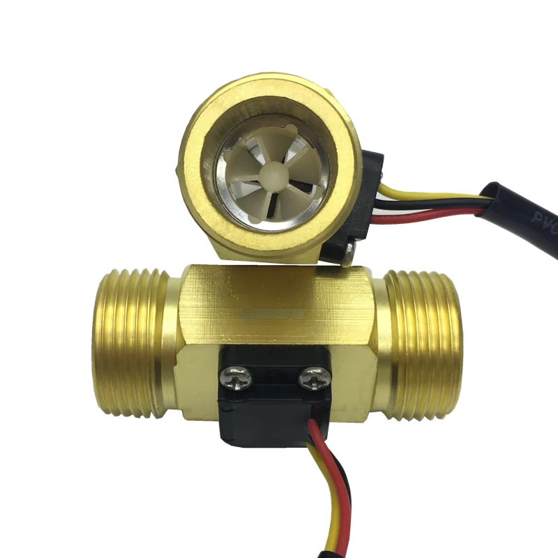 2~45L/min SUS304 / Brass Liquid Flow Meter G3/4" Water Flow Sensors NPN Pulse Signal Hall Effect Sensor