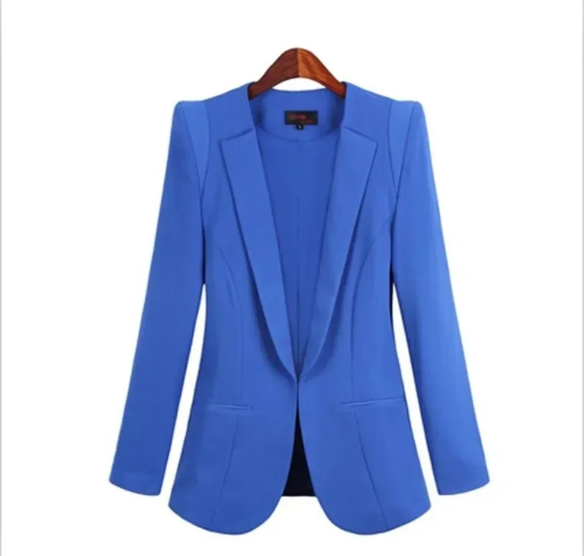 Women Hidden Plus Size Business Suits Breasted Blazers 2023 Spring Autumn New Solid Colors Long Sleeve Blazer Office Work Wear