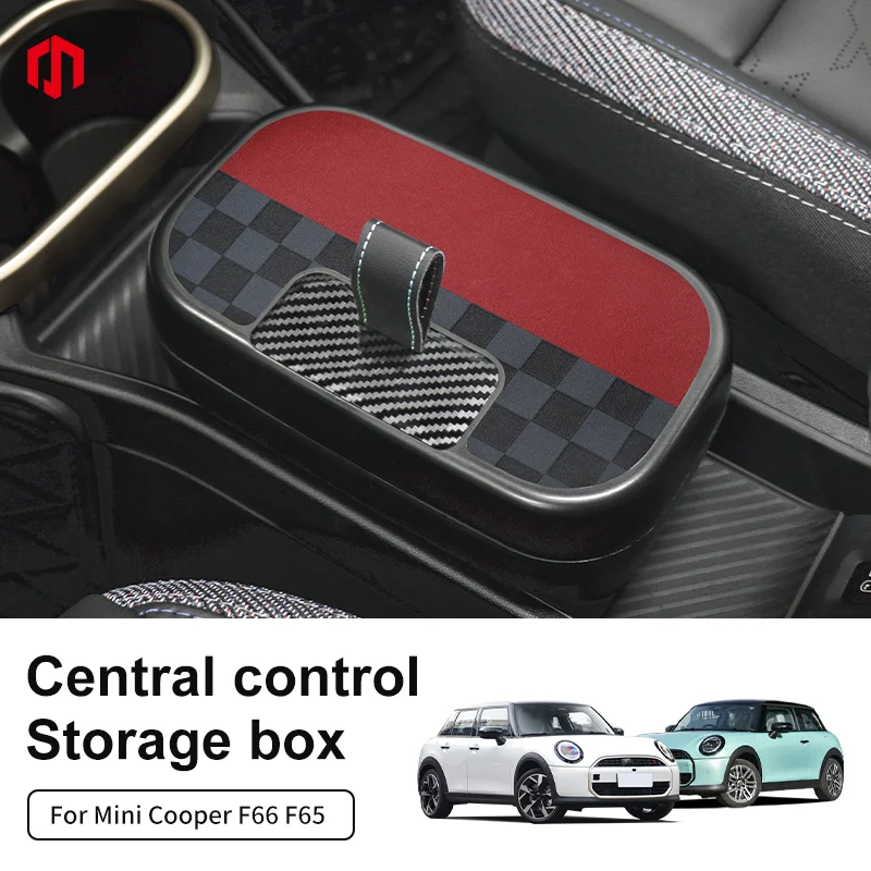 Central Control Storage Box For BMW Mini Cooper F65 F66 2024 2025 Central Armrest Storage Box Car Accessories 1