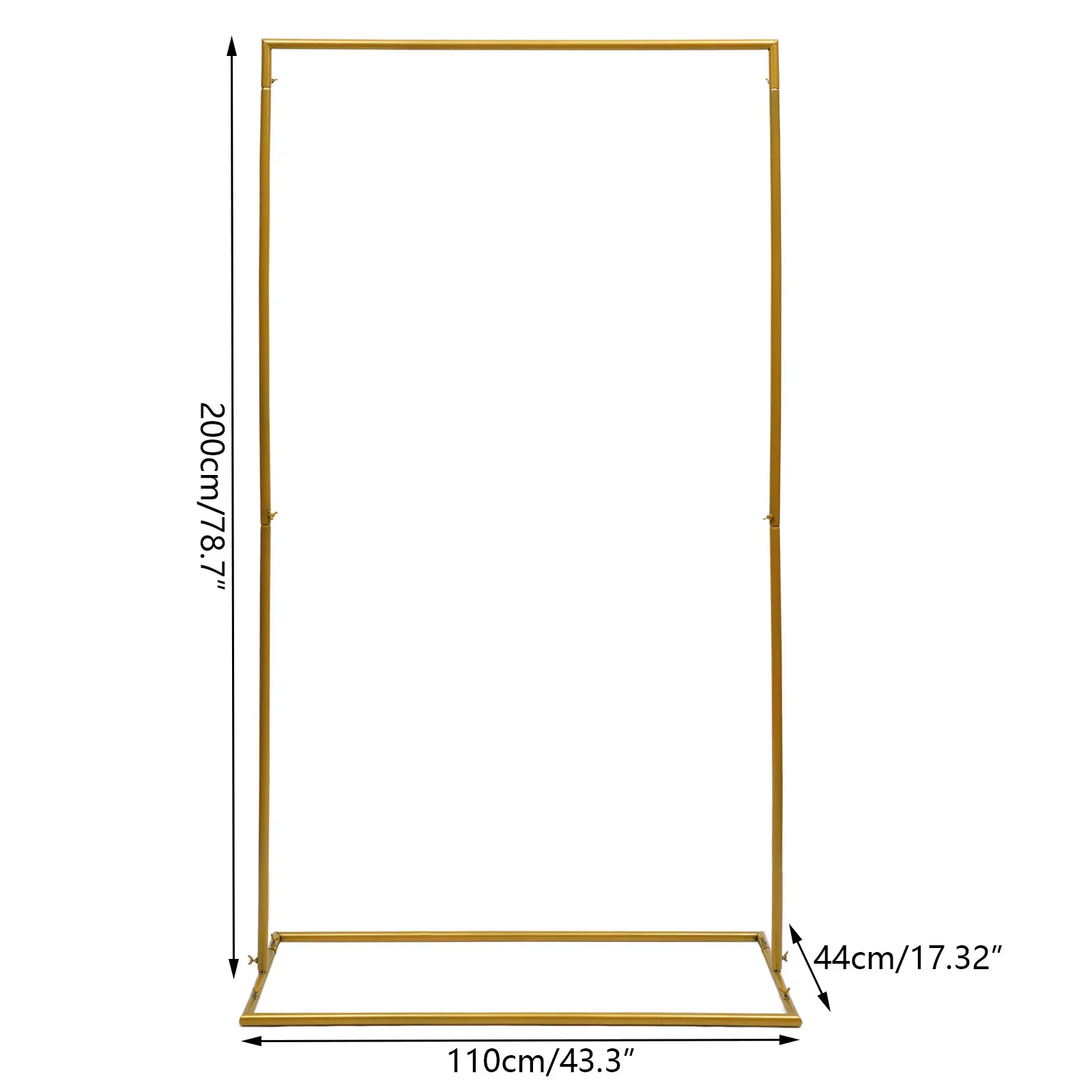 Freestanding Wedding & Event Arch, Gold Metal Rectangle Frame