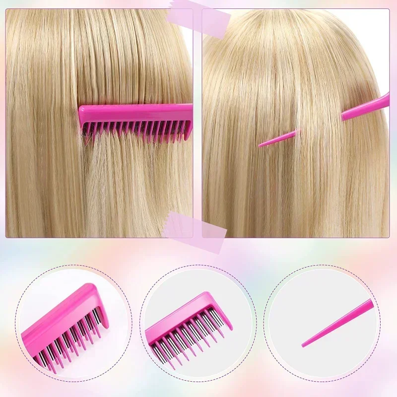 3-10pcs Hair Styling Comb Set Teasing Hair Brush Triple Teasing Comb Rat Tail Combs Edge Brush Hair Tail Tools Braid Tool Loop 5