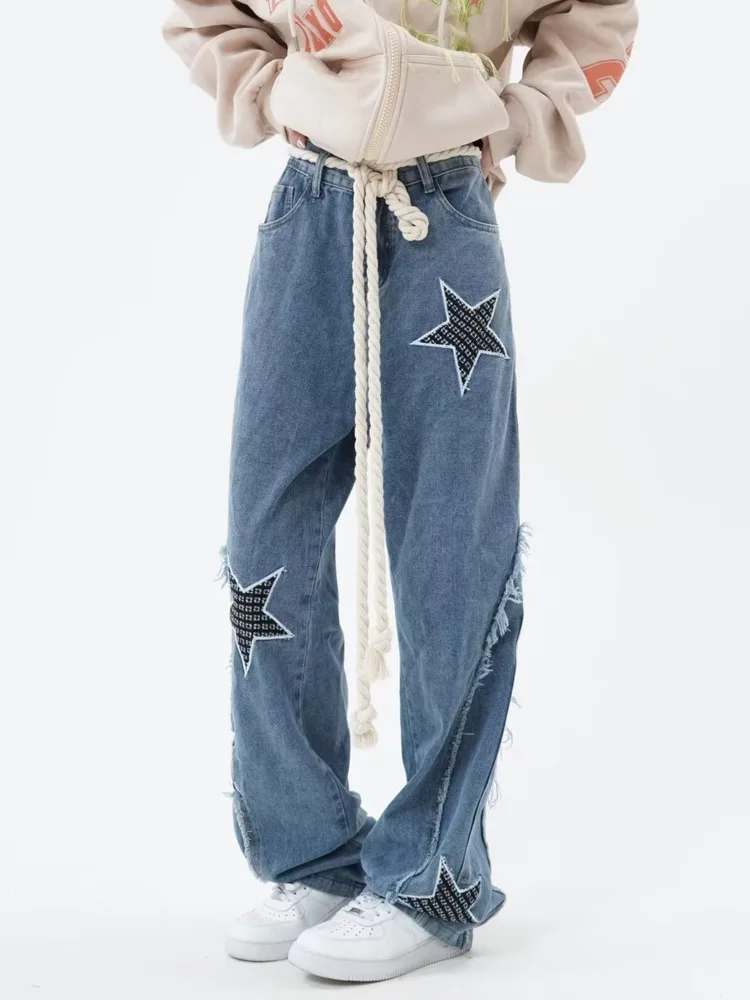 Yellow Mud Color Street Zippered Jeans  Women's High Street Trendy Straight Leg Pants  Slimming Micro Flared Pants