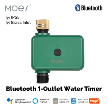 MOES Tuya Smart Bluetooth Water Timer 1-Outlet Valve Sprinkler Rain Delay Filter Washer Auto Programmable Controller App Control 1