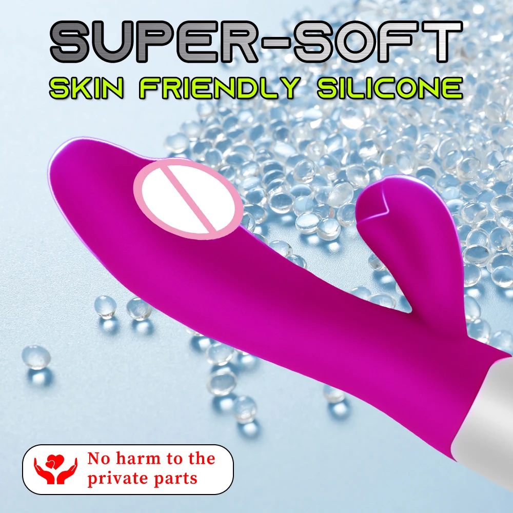 Multifunctional G-Spot and Clitoral Dildo Vibrator with 20 Vibrations Rechargeable Quiet Female Sex Toy Adult Product