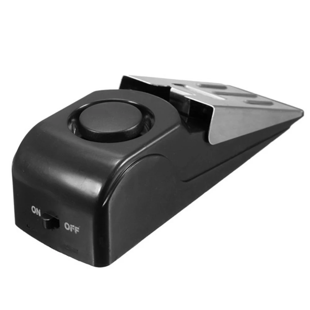125DB Wireless Door Stop Alarm Stainless Steel 3 Sensitivity Level Sensor Wedge-shaped Portable Home Travel Security