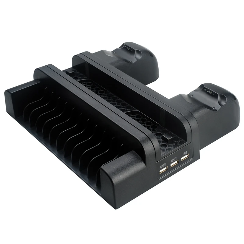 

Multifunctional Vertical Cooling Stand With Dual Controller Charger Dock Station 12PCS DISC Storage For PS4/Slim/Pro
