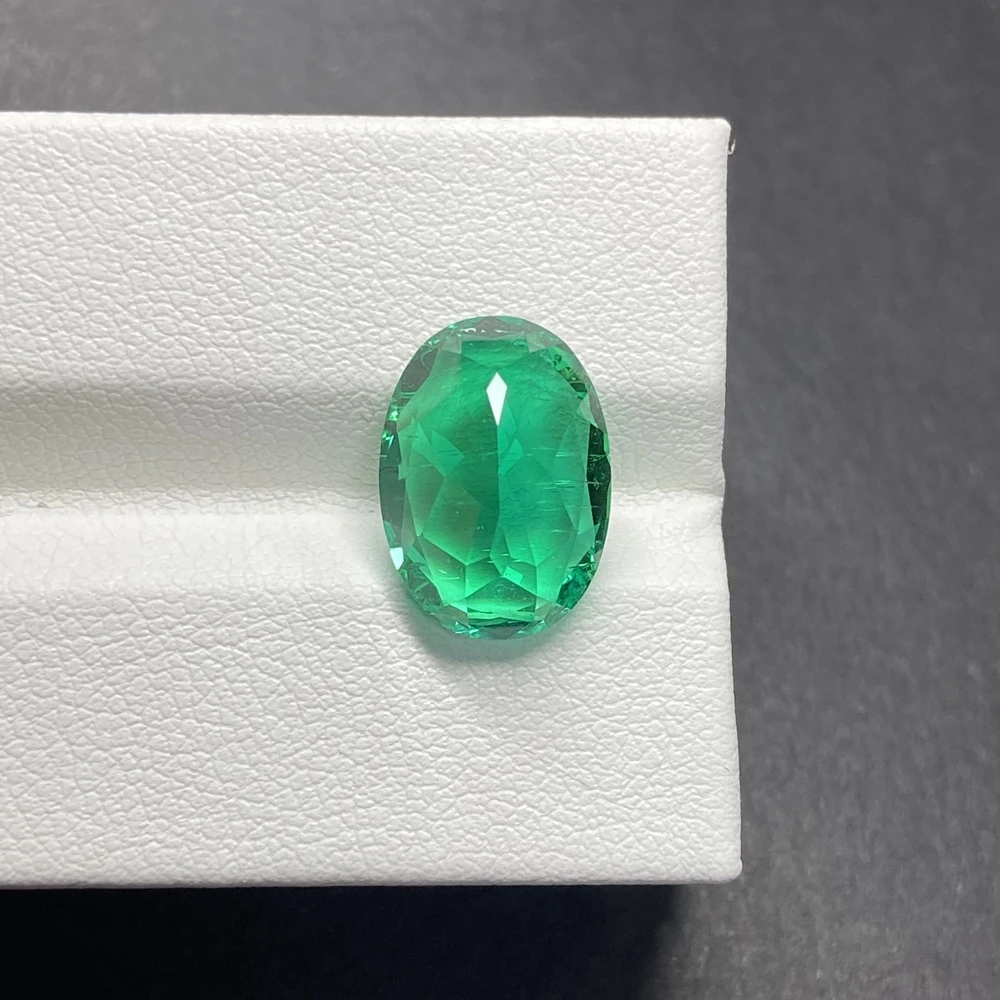 Meisidian Hydrothermal Muzo Green Emerald Stone Oval 9x7mm 1.5 Carat Loose Gemstnoe