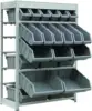 Bin Rack Storage System Heavy Duty Steel Rack Organizer Shelving Unit w/ 22 Plastic Bins in 6 tiers 2