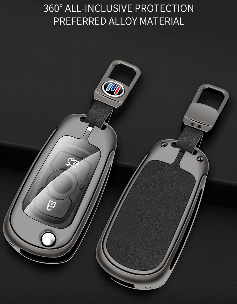 Custodia per chiave a scatto per auto in pelle metallica per Buick VERANO ENCORE GX GL6 2018 - 2020 per Opel Vauxhall Astra K Corsa Protector - S28f45338c0e5469d8954f83a3c010feaQ