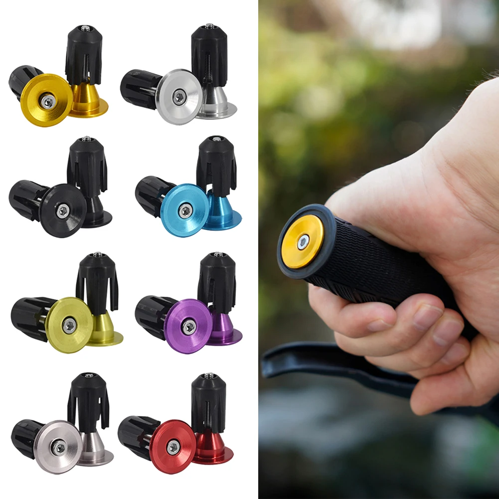 Replacement Aluminum Alloy Handlebar End Cap for Bicycle (22~24mm) (Black/Red/Bule/Gold/Purple/Titanium/Silver)