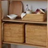 Hand-Woven Rattan Laundry Basket with Cover Large Clothing Sundry Books Primary Color Storage Basket Home Supplies 2