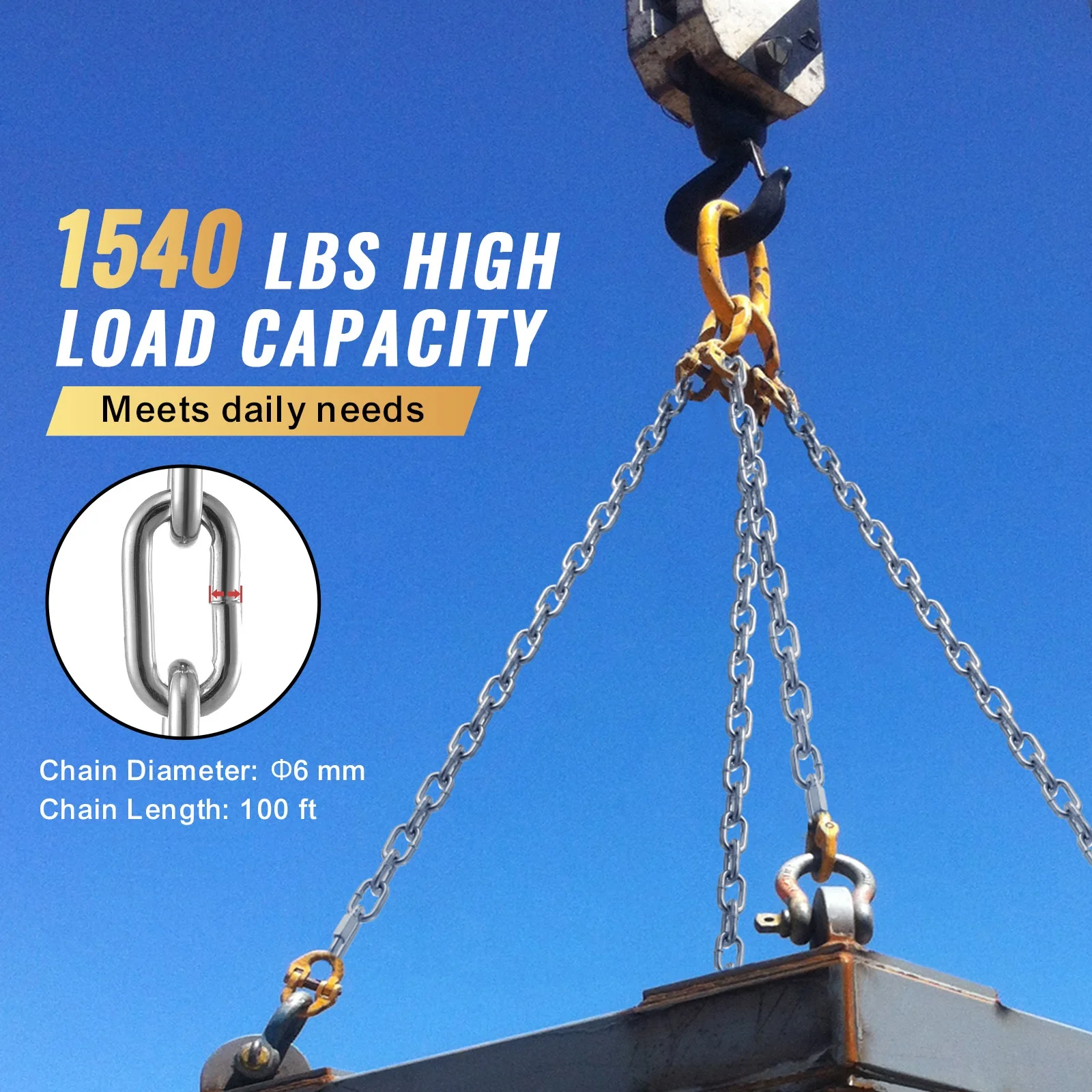 Zinc Plated Steel Coil Chain for Logging and Guard Rails