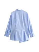 Women's Chic Long Sleeve Button-Up Blouse Fashion Bow Tied Shirt Stylish Female Top - Image 3