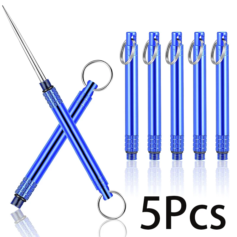 

5 Pieces Portable Titanium Toothpicks Metal Pocket Toothpick with Protective Holder Toothpick Reusable Toothpicks for Picnic