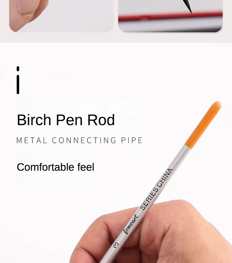 12models Imported Nylon Long Tail Line Brush Very Fine Cartoon Art Line Outline Detail Pen Digital Birch Watercolor Painting Pen
