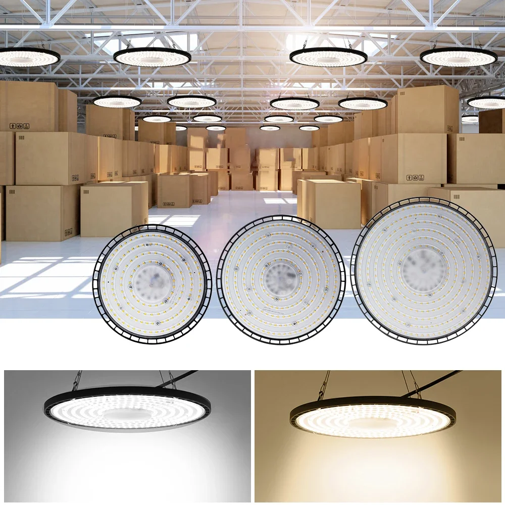 

Super Bright UFO High Bay Light AC 220V 100W 150W 200W IP65 Waterproof LED Industrial Lighting For Garage Gym Factory Warehouse