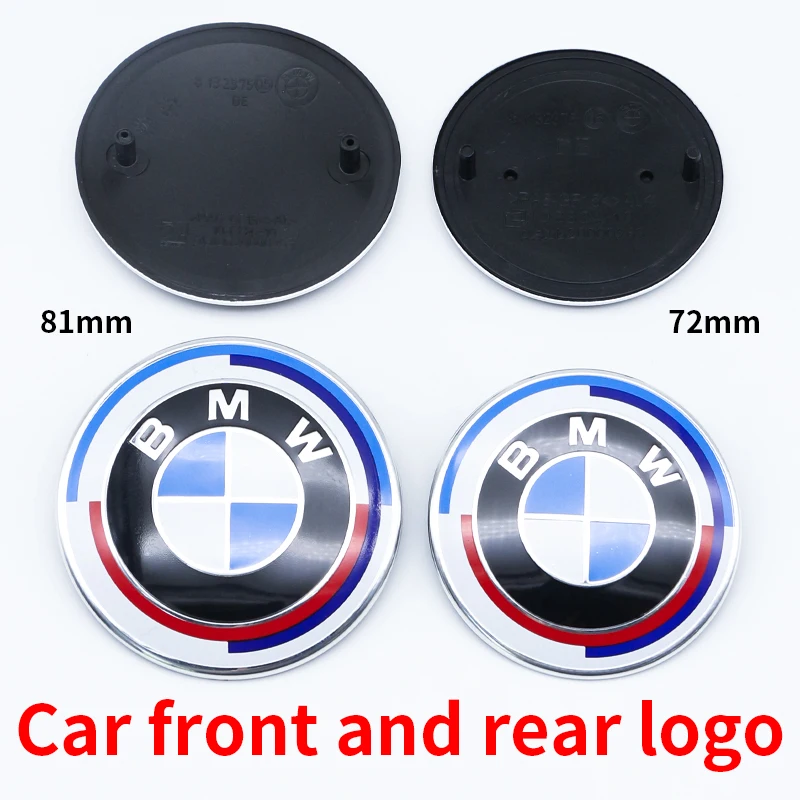 BMW E46 E90 F10 F30 G20 X5 82mm 74mm 68mm 56mm 45mm 50주년 기념 차량용 후드 트렁크 휠 스티어링 배지 7종 엠블럼 세트