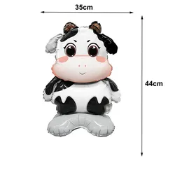 Whimsical Safari Animal Foil Balloons Set for Kids Parties & Baby Showers (Cow Balloon)