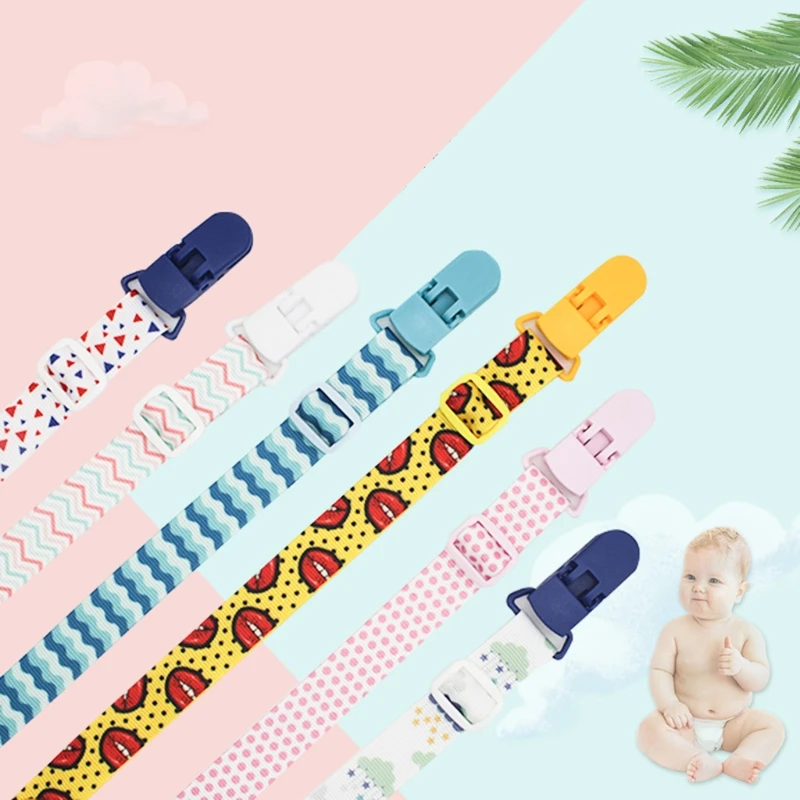 Cartoon Fixed Button Baby Pacifier Clip Chain Ribbon Dummy Soother Holder Chain Anti-drop Buckle Strap Pacifier Baby Feeding pacifier clip pacifier chain pacifier accessories
