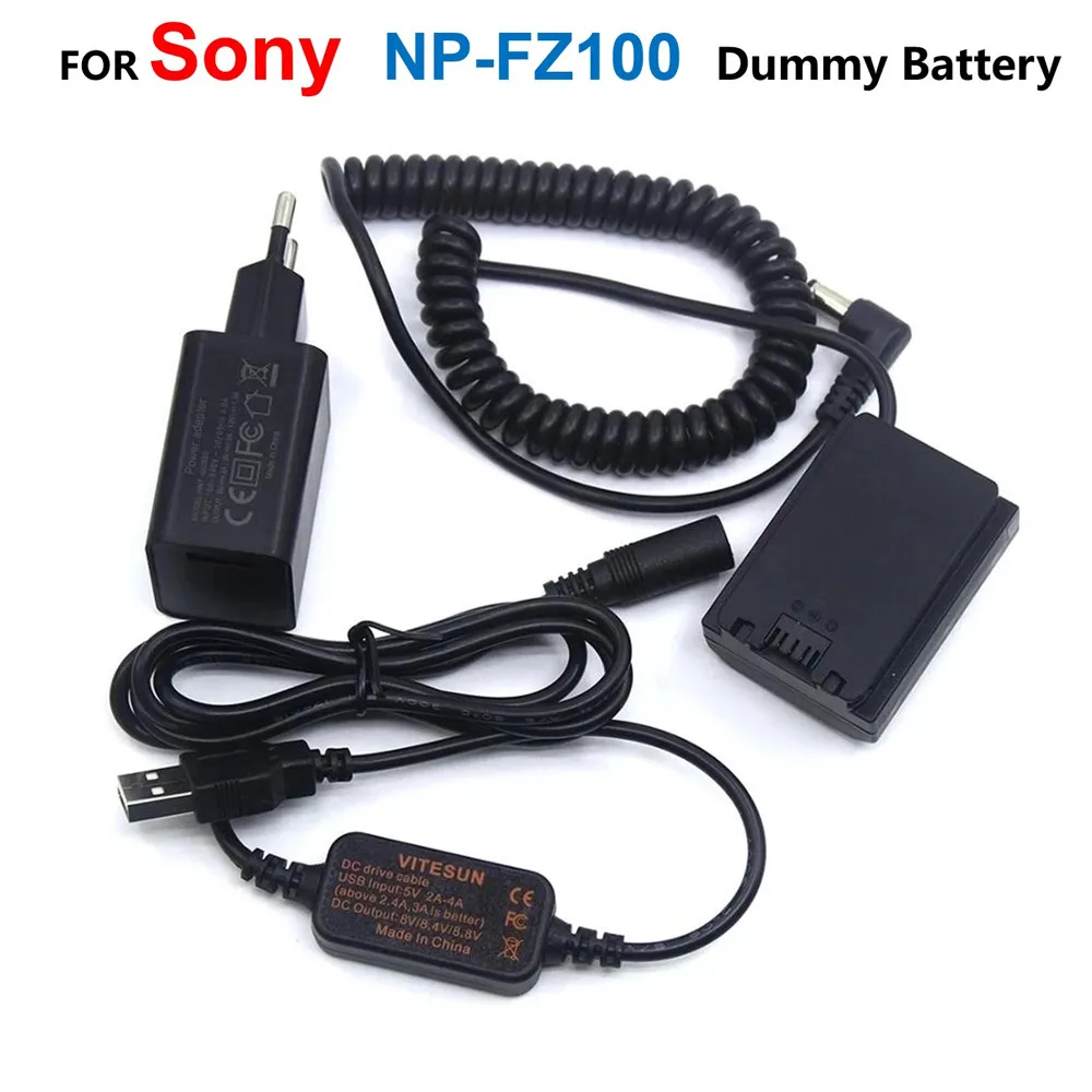 

NP-FZ100 Spring VG-C3EM Dummy Battery+QC3.0 USB Charger+Power Bank BC-QZ1 USB Cable For Sony Alpha A9 A7RM3 A7RIII A7 III A7M3