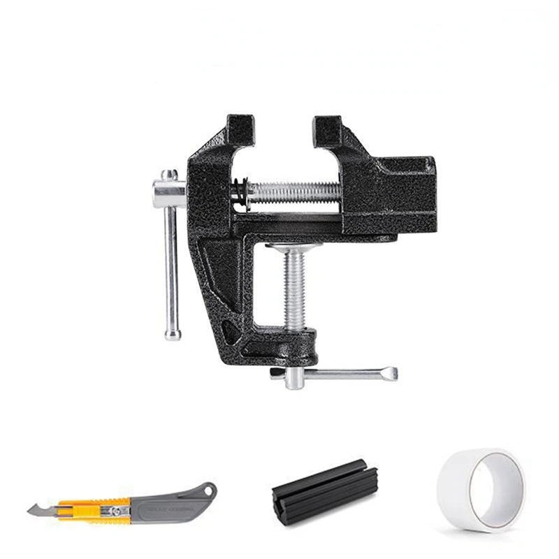 

PGM Golf Grip Replacement Tool 4 Piece Bench Clamp, Rubber Clamp, Double-Sided Tape, Removal Hook Knife Durable Easy To Use
