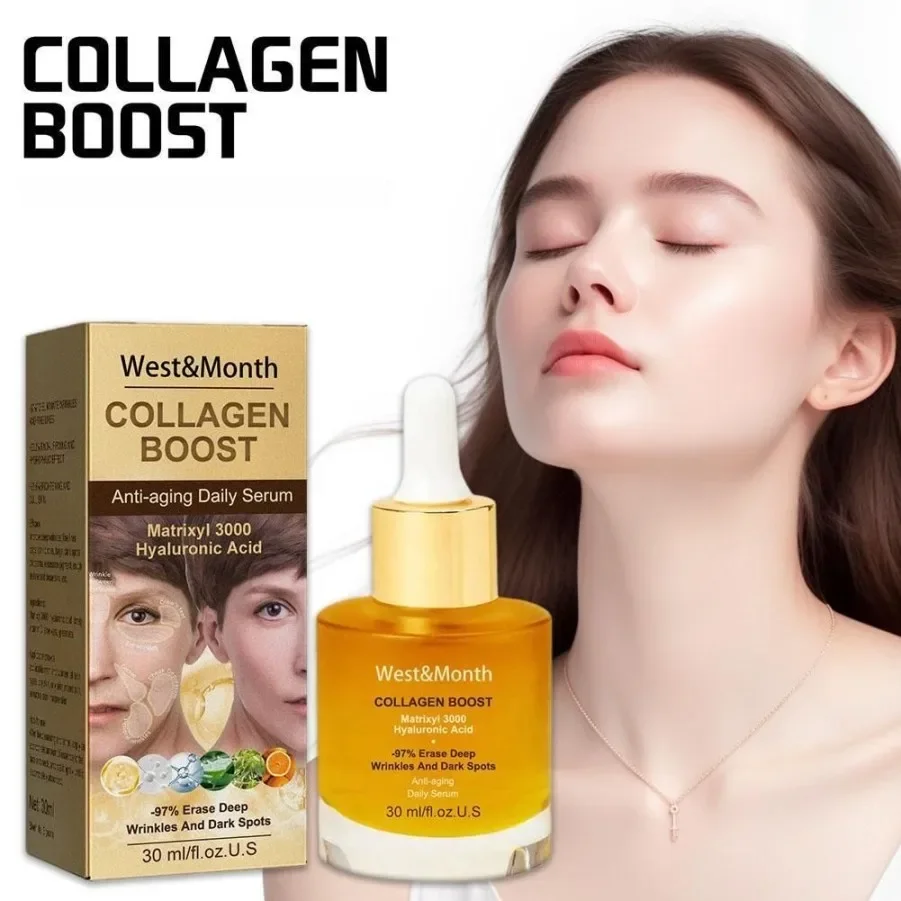 Collagen Face Serum Face Moisturizing Fade Fine Lines Brightening Facial Serum Lifting Neck Skin Care 30ml 2