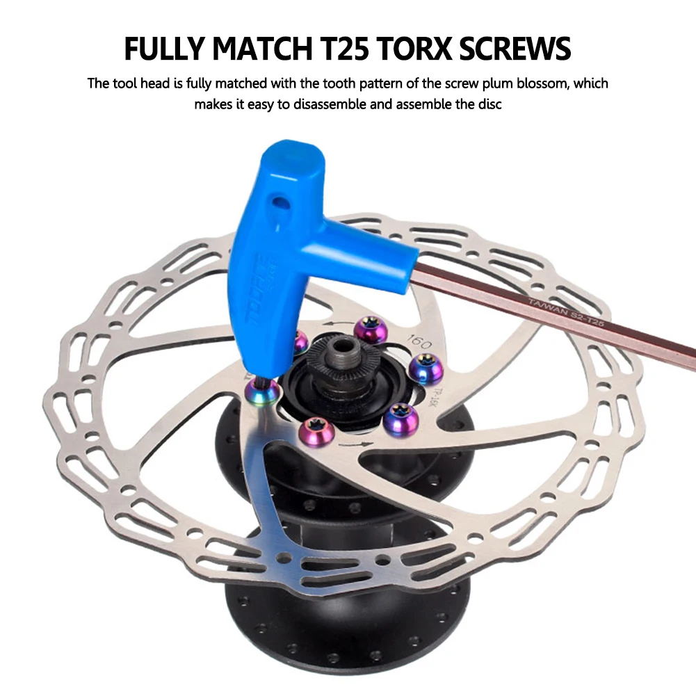 Toopre T25 자전거 Torx 렌치 사이클링 액세서리, 산악 자전거 스패너 S2 합금강 디스크 브레이크 렌치, Mtb용 미끄럼 방지