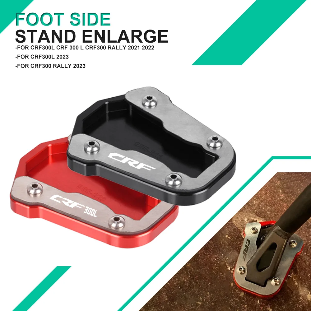 

New Moto Accessories Kickstand Foot Side Stand Enlarge Extension Pad Kit For Honda CRF300L CRF 300 L CRF300 Rally 2021 2022 2023