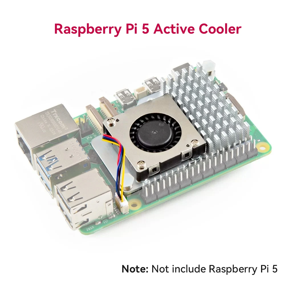 

New Raspberry Pi 5 Active Cooler with Adjustable Speed Cooling Fan Heatsinks Radiator Metal Active Cooling Kit for RPI 5 Pi5