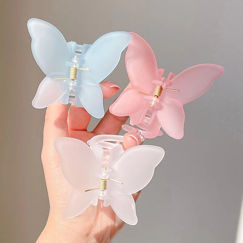 New Fairy Butterfly Hair Claw Candy Color Crab Clip Summer Sweet Princess Shark Clip for Women Girl Hairpin Hair Accessories