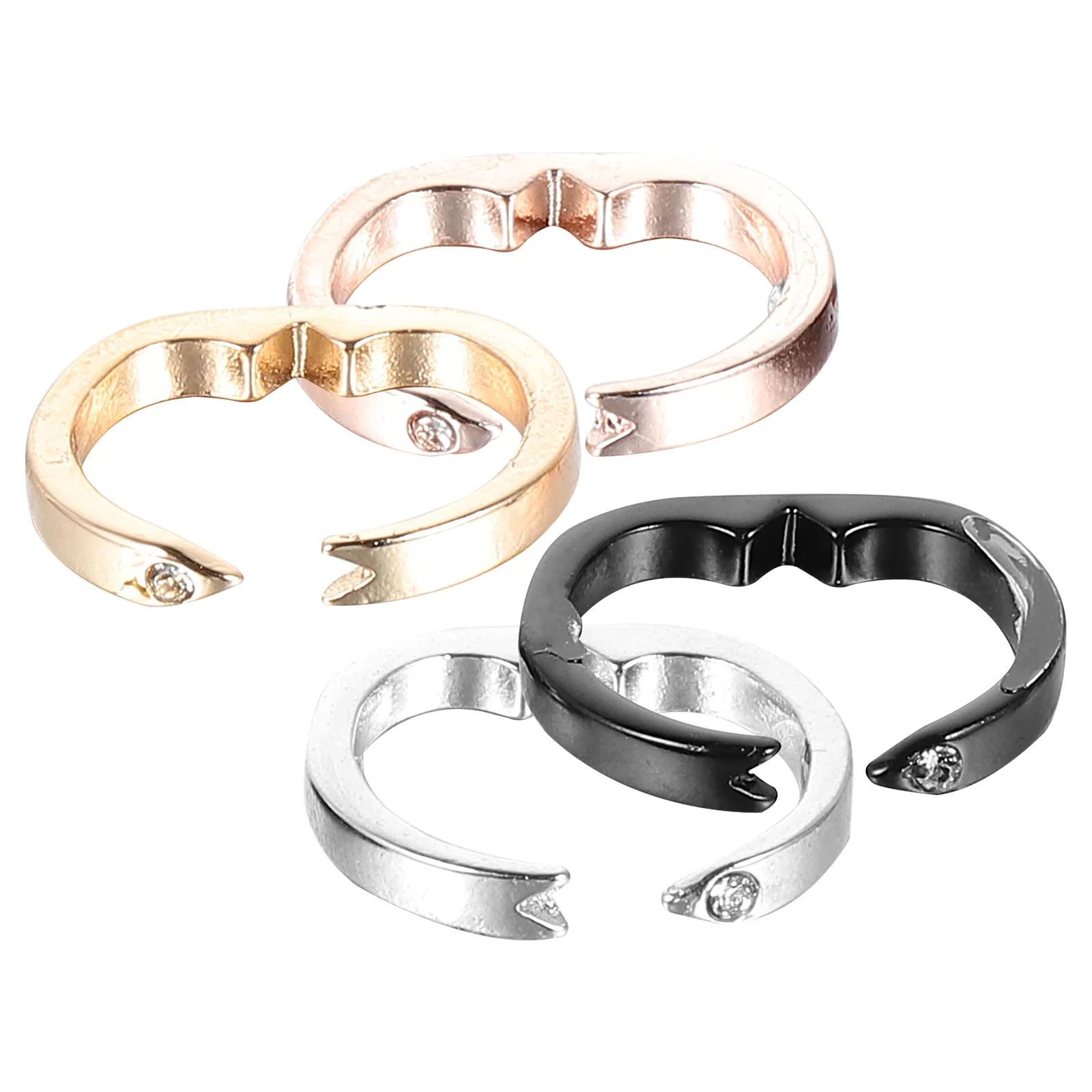 4 Pcs Magnetic Ring Decorative Rings Portable Fashion Unisex Rhinestones Healthy Jewelry Men and Women