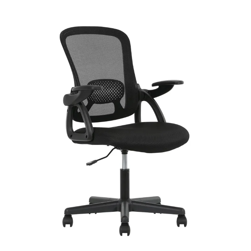 

Ergonomic Mesh Back Task Office Chair with Flip-up Arms, Black Fabric, 275 lb