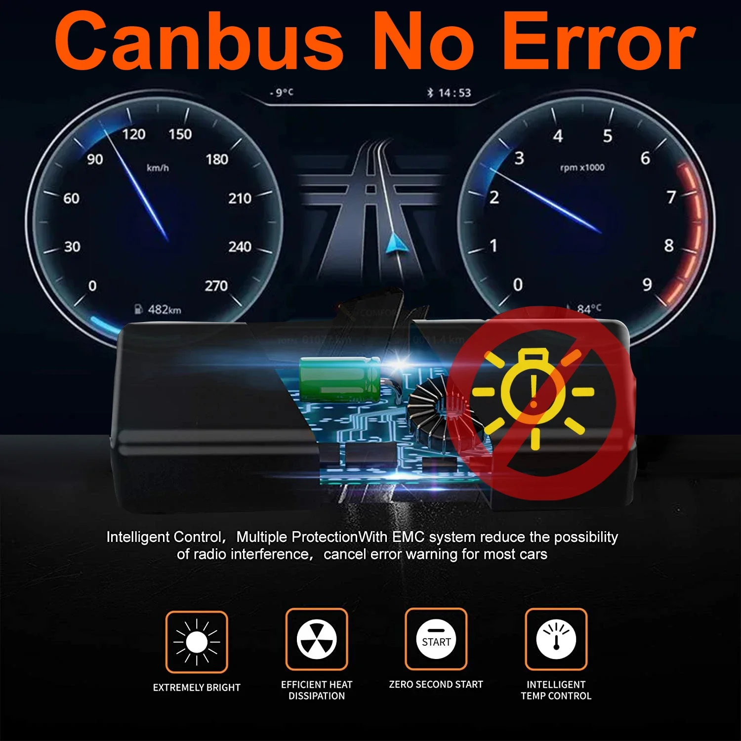 YHKOMS 3 Copper Tube H4 H7 Canbus Car LED Headlight 9005 HB3 9006 HB4 H1 H11 Auto LED Lamp Fog Light 8085 CSP Chips 12V