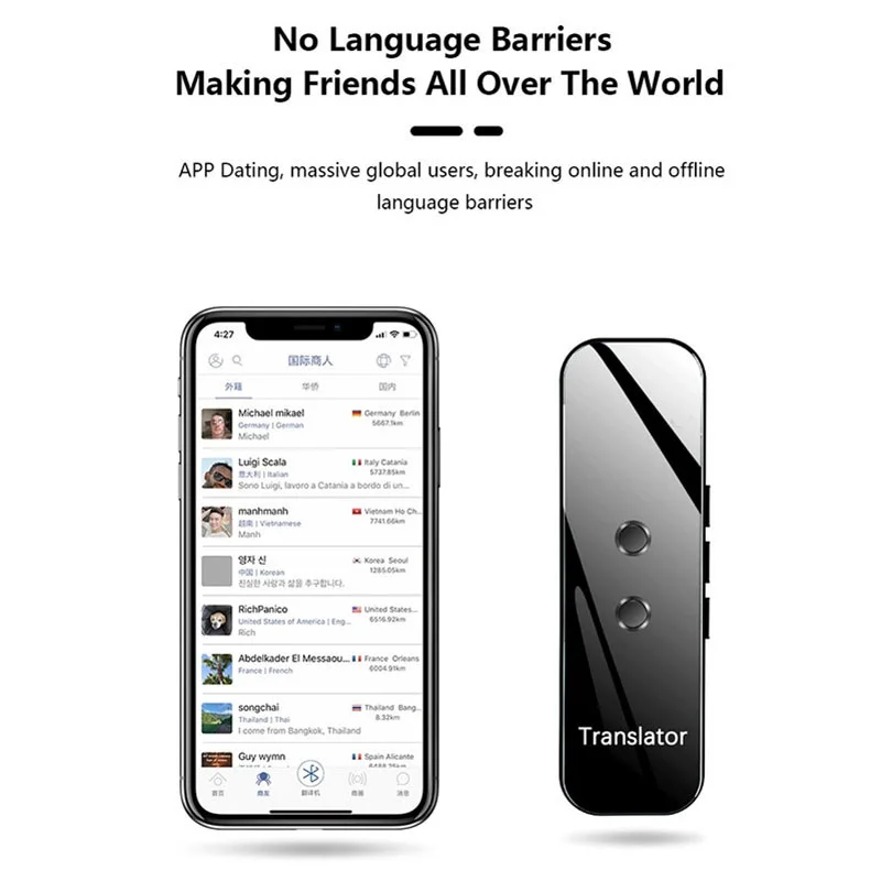 Texto de Voz Tradutor Portátil Idiomas Instantânea Inteligente Bluetooth App Fotografia Traduzida Língua Aprendizagem Viagem Negócios 70 - Image 2