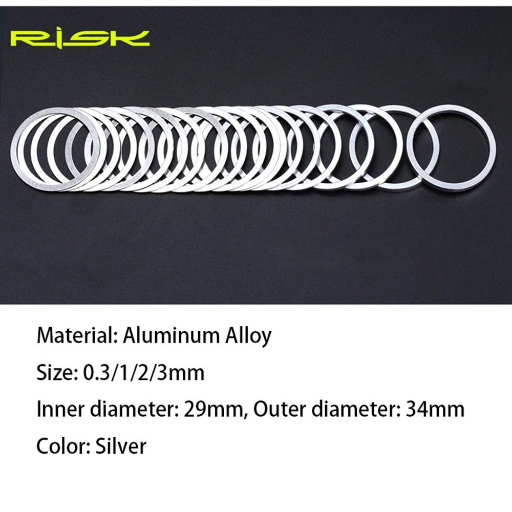 6Pcs 0.3/1/2/3 mm Aluminium Alloy Washer Spacer Bicycle Headset Bike Fork Adjusting Dust Cover