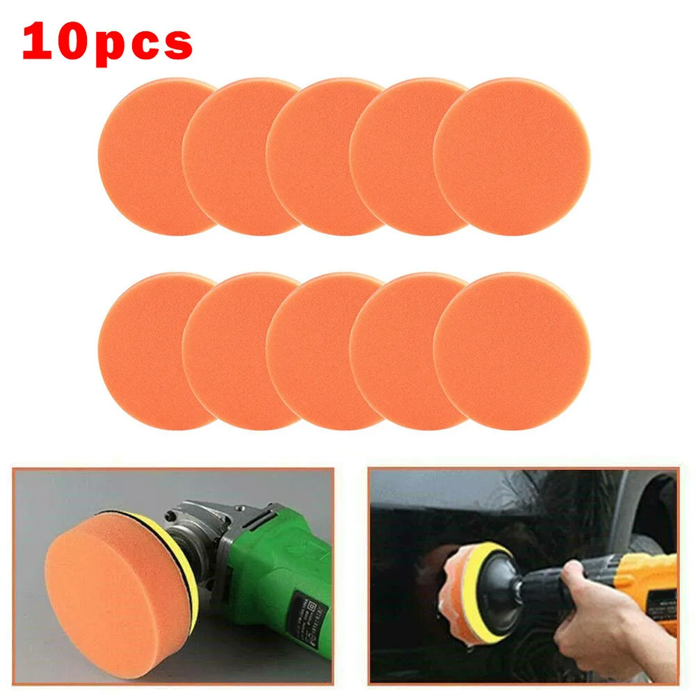 Car Polishing Pad Car Polisher Car Polishing Sponge 10PCS 75mm Orange Smooth Flat Sponge For Car Polisher
