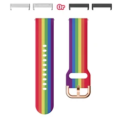 Colorful Print Lightweight Fashion Watch Strap - Sweatproof & Stylish Replacement Band - Versa 4 (Rainbow)
