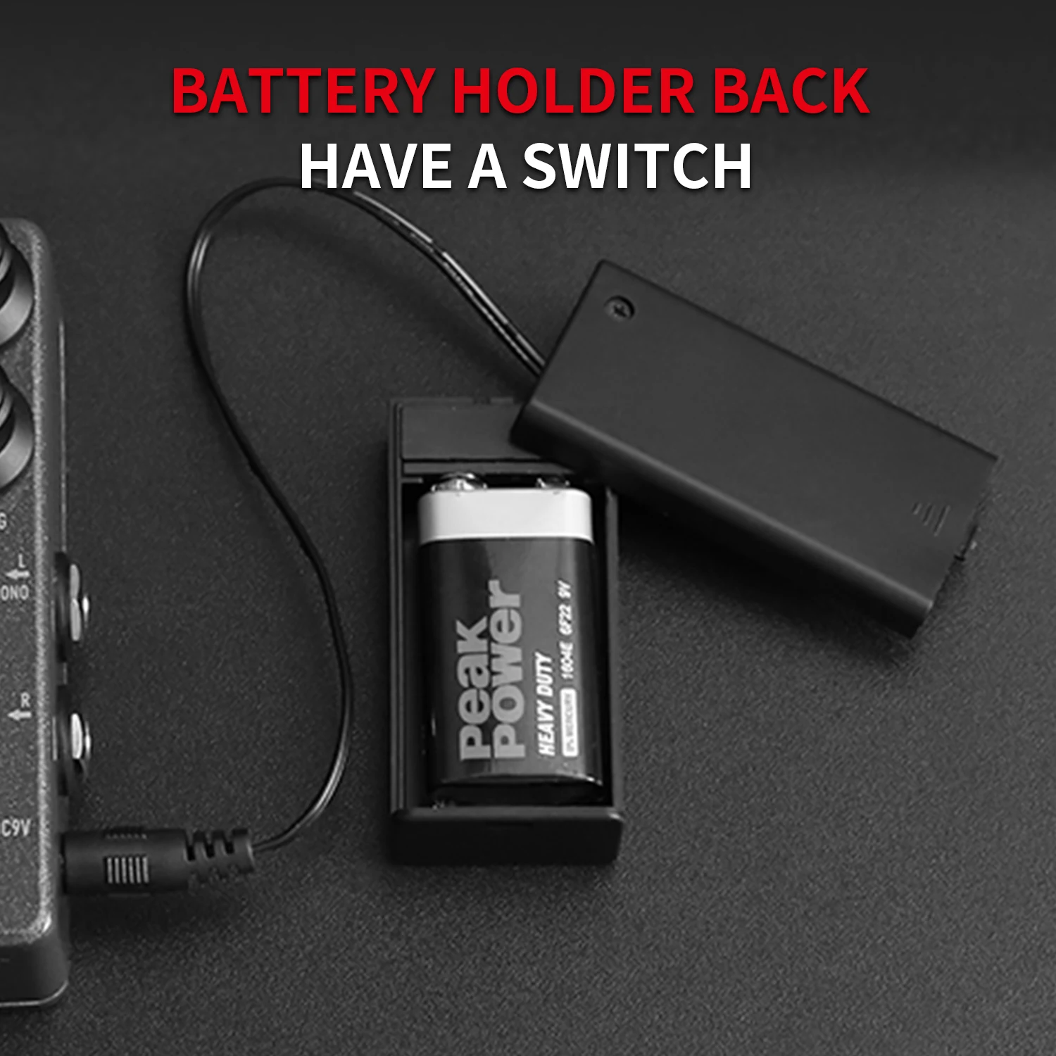 DAIERTEK 9V Battery Holder With ON/Off Switch - 3 Pack Battery Case With Lead Wires