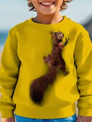 Kawail Animals Squirrels 3D Print Long Tshirts Kids Summer Fashion Casual Boy Girl Unisex  Round Neck Tshirt Tees Girls Clothes