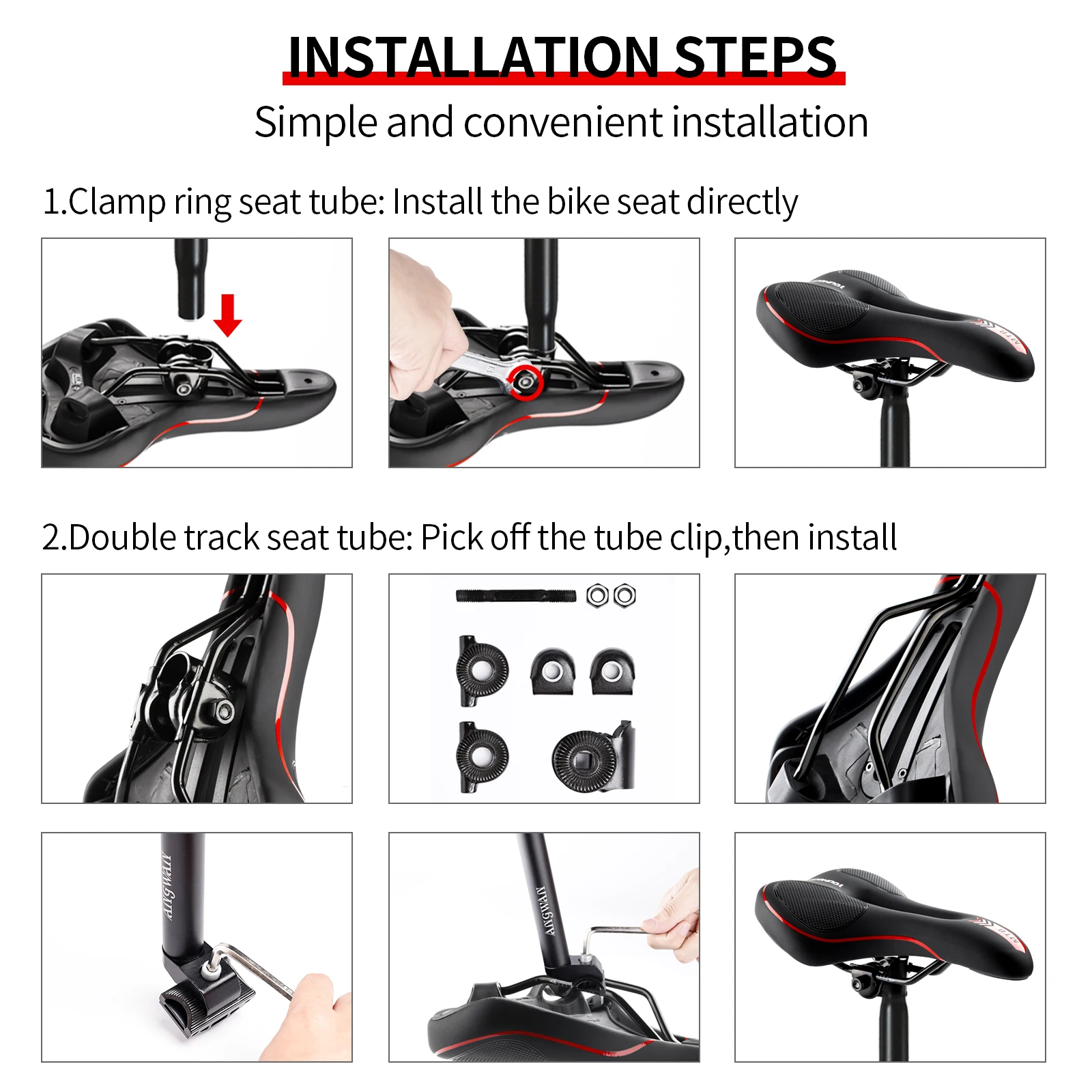 YOUNGDO Bike Seat Cushion Mountain Road Bike Racing Cycling Saddle for MTB Exercise City Bicycle Ride Seat Padded For Men Women