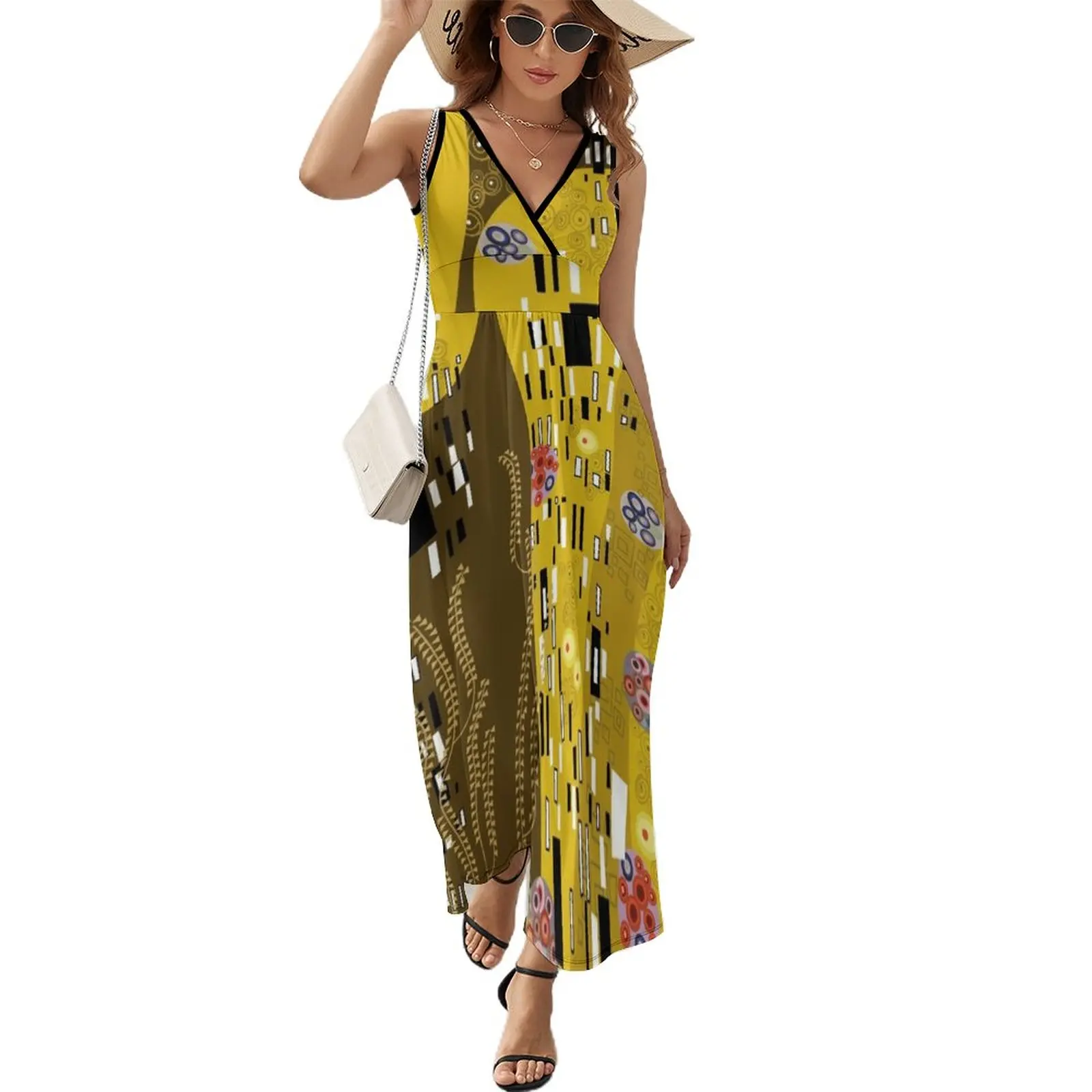 

Klimt Art Nouveau Golden Art (Pattern Only) | 'The Kiss' Inspired  fatfatin Sleeveless Dress