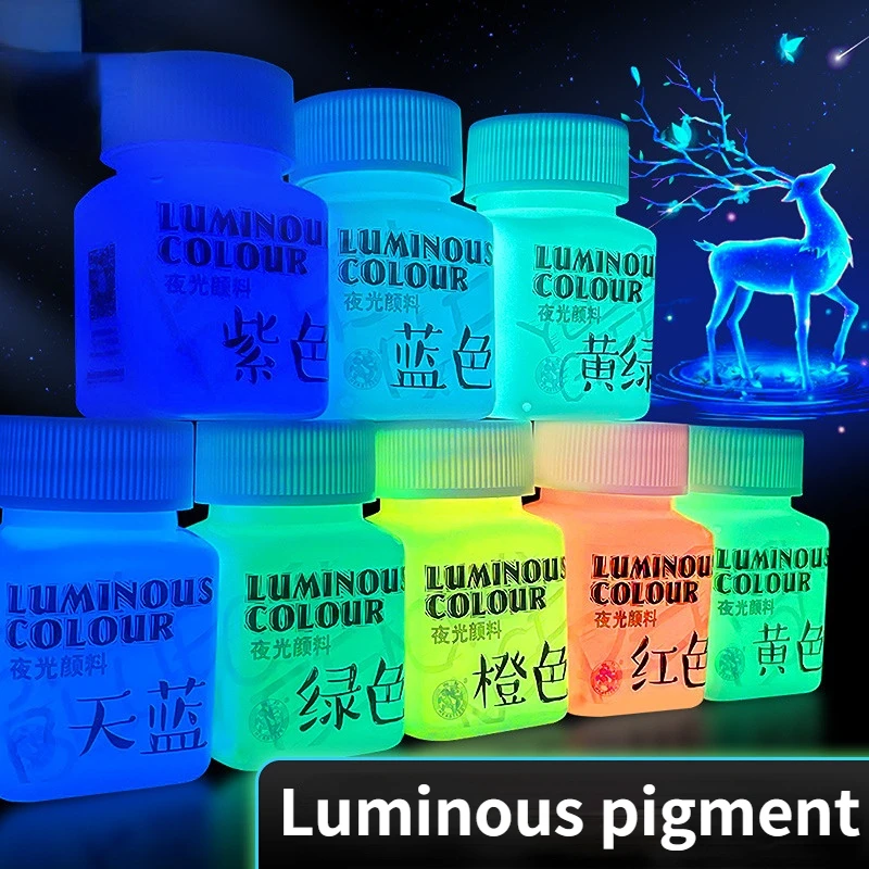 58ml Luminous Pigment Acrylic Fluorescent Painting Super Luminous Paint DIY Hand painted Textile