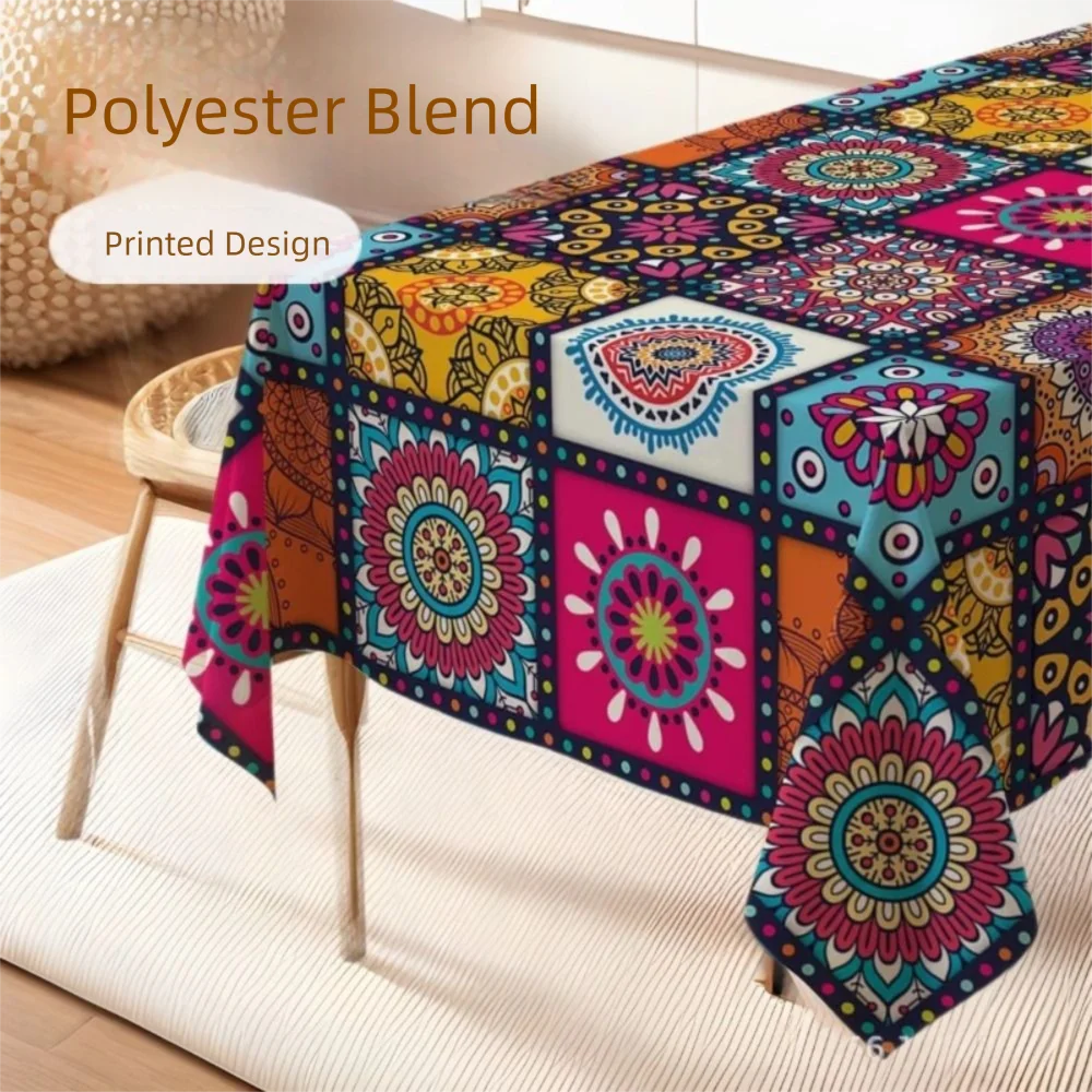 New Rectangular Bohemian Tablecloth Mandala Bohemian Cycle Table Cover Home Decoration Colorful Table Cloths Festival 6