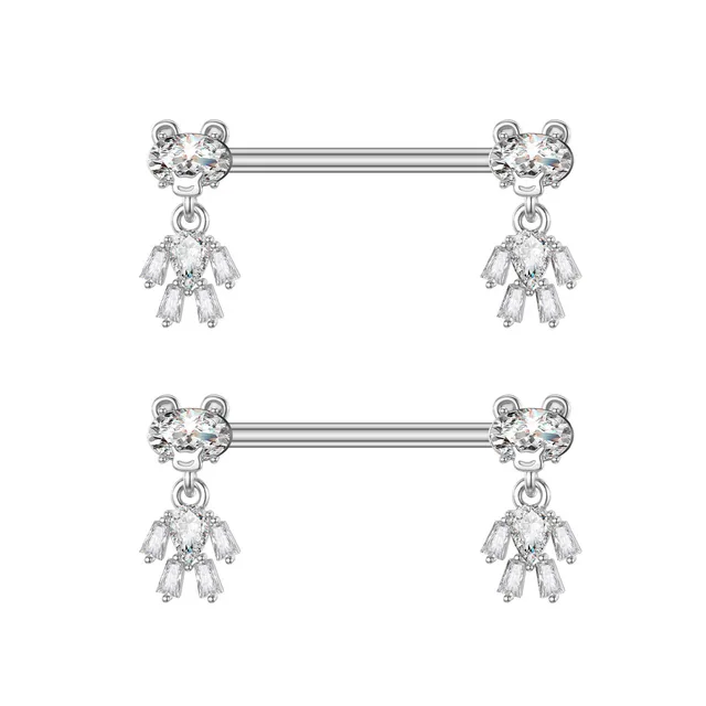 Set De 8 Bijoux Piercing Nombril Acier Chirurgical - 14G 10mm, Barres Et Anneaux Noirs - 11
