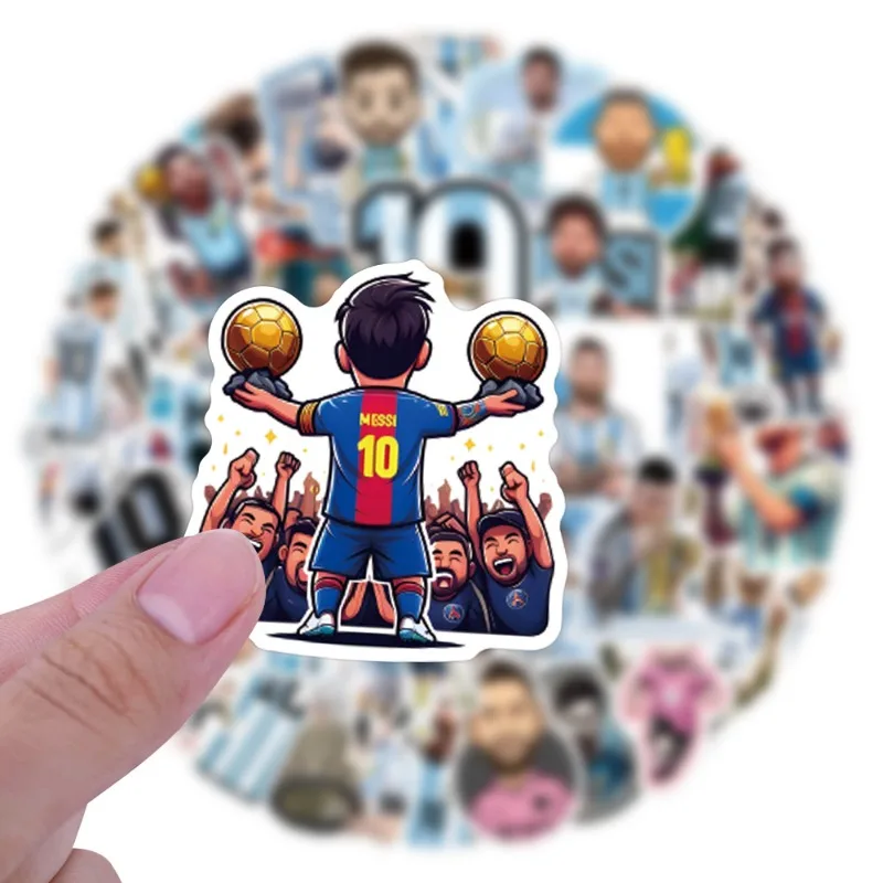 54pcs Pictures of Football Star Lionel Messi Suitcase Water Cup Guitar Car Scooter Stationery Mobile Phone DIY Decoration Decals view 3