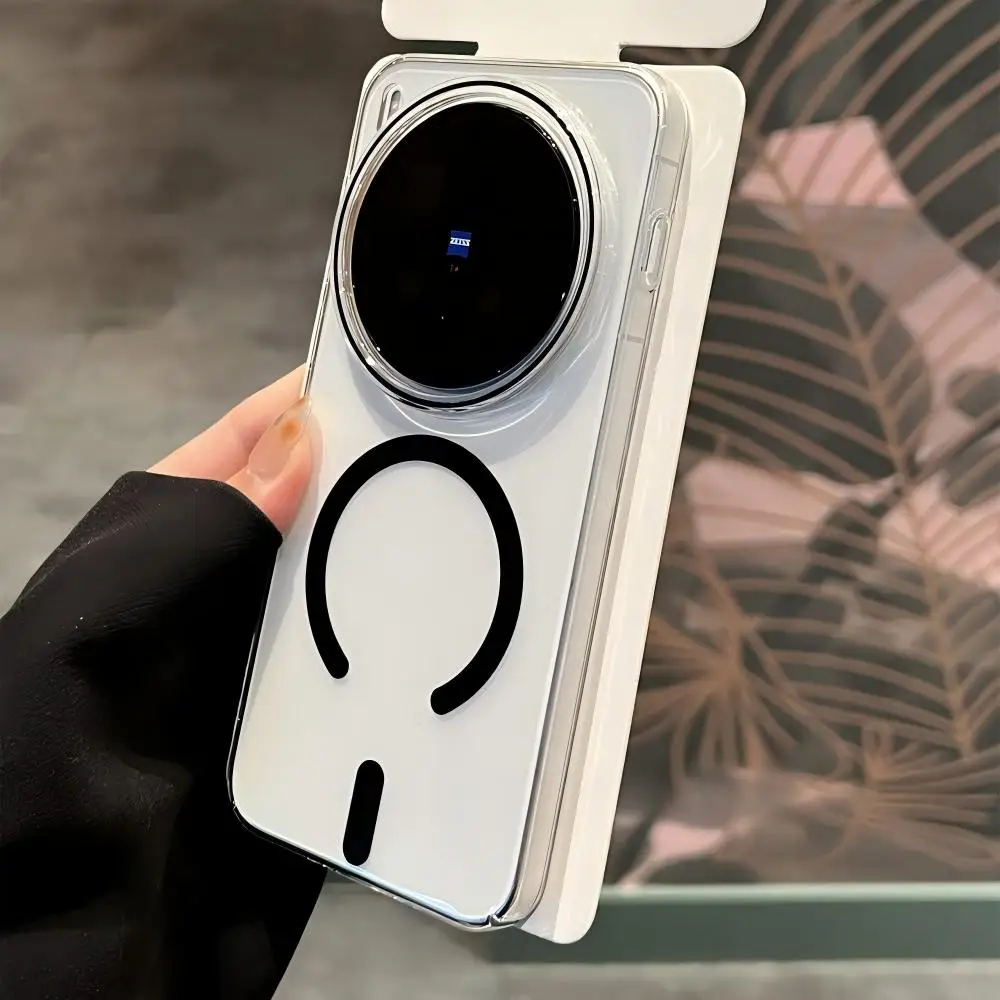 Luxury HD Clear Hard Magnetic Phone Case with Magsafe Compatibility - Wireless Charging Shockproof Bumper Cover