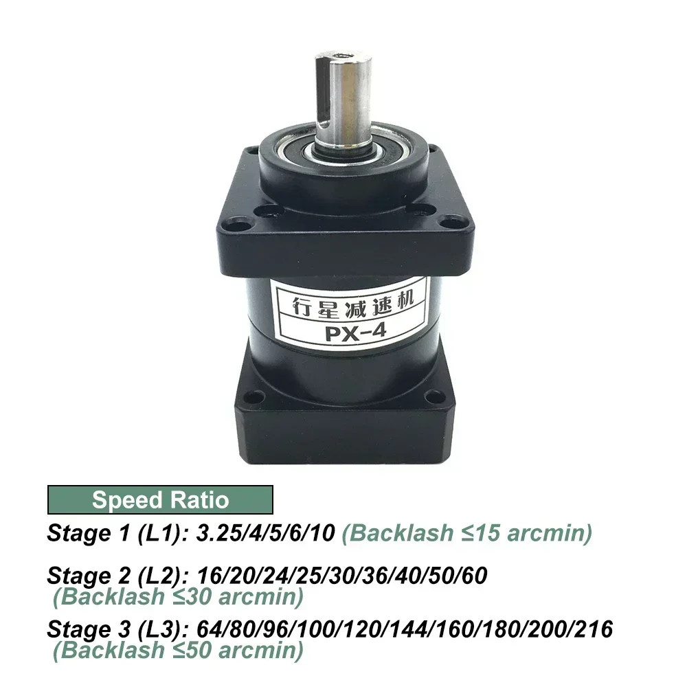60mm 플랜지 유성 기어박스 8/14mm 입력 3.25-200:1 60mm 플랜지 브러시리스 서보 모터용 감속기 Nema 24