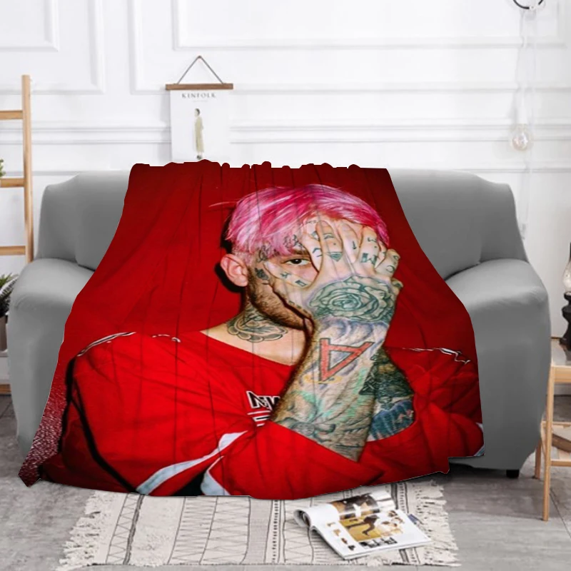 

Living Room Lil Peep Hip Hop Rock HD Furry Throw Blanket Sofa Winter Bedroom Bed Blankets for Beds 3D Printing Machine Washable