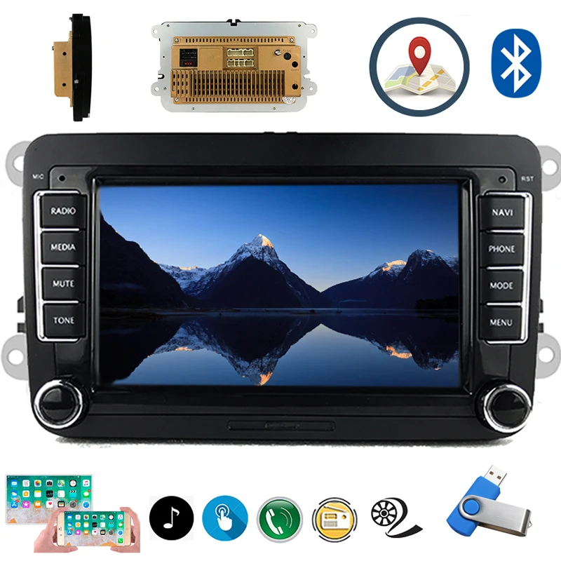 

Android Car Radio 2 Din 7 Inch Auto GPS Navigation WIFI Bluetooth Mirror Link For Bora Golf Polo Volkswagen Passat B6 B7 Touran