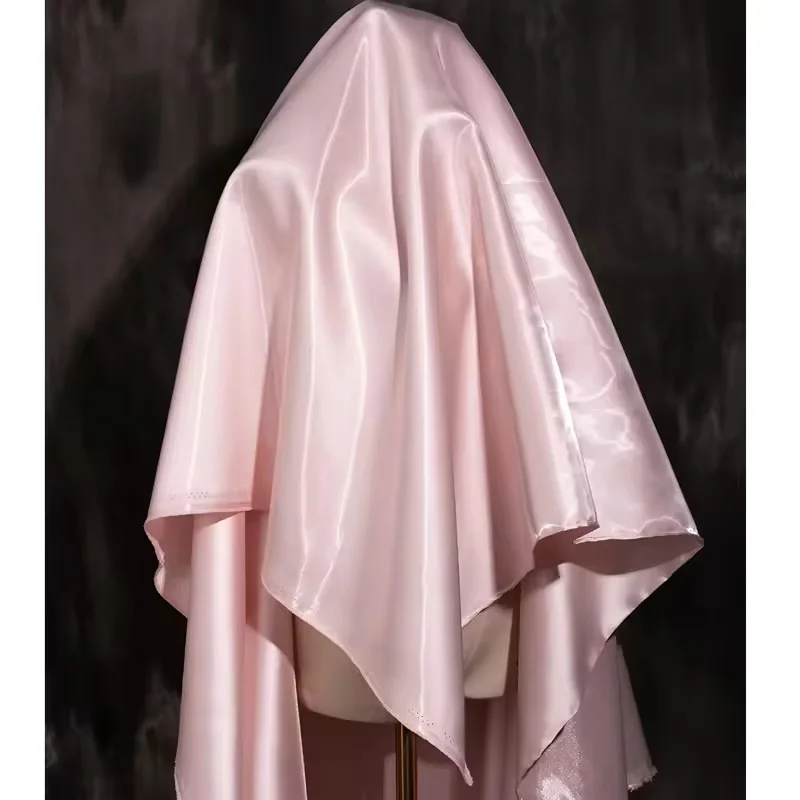 Blue Luxury Glossy Metallic Reflective Satin Fabric for Fashion and Formal Wear